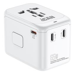 iCAN 65W 4-Port Universal Travel Adapter with 3 USB-C and 1 USB-A(Open Box)
