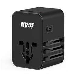 iCAN 45W 5-Port Universal Travel Adapter with 3 USB-C and 2 USB-A