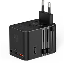iCAN 45W 5-Port Universal Travel Adapter with 3 USB-C and 2 USB-A