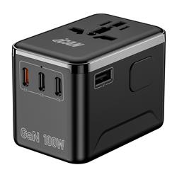 iCAN Adaptateur de voyage universel 100 W à 4 ports