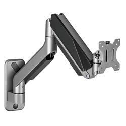 Brateck LDA39-1112 17"-35" Heavy-Duty Gas Spring Monitor Wall Mount, Vesa 100x100,75x75, Max Load 15 KG, Dark Grey.