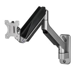 Brateck LDA39-1112 17"-35" Heavy-Duty Gas Spring Monitor Wall Mount, Vesa 100x100,75x75, Max Load 15 KG, Dark Grey.