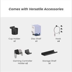 Panneau perforé de bureau à pince ICAN avec éclairage LED et accessoires, noir