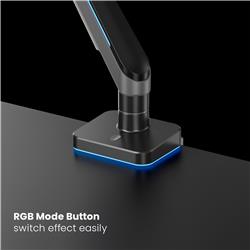 Bras double écran à ressort à gaz RGB robuste ICAN, compatible avec les modèles de 17 à 35 pouces