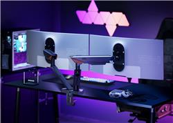 ICAN Heavy-Duty RGB Mechanical Dual Monitor Arm, fit 17"-38"(Open Box)