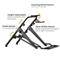 Support de volant pliable pour simulateur de course ARMORY - Noir