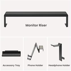 Support d'écran en acier robuste ICAN avec support de plateau de range