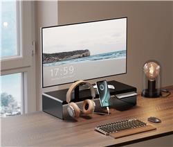 Support d'écran en acier robuste ICAN avec support de plateau de range