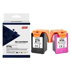 iCan HP 67XL Black and Tri-color Ink Cartridge (Remanufactured)