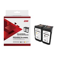 iCan Canon PG245XL Black and CL246XL Tri-color Ink Cartridge