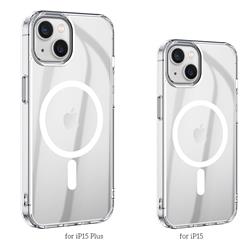 HOCO Magnetic Protective Case for iPhone 15, Anti-fall, Transparent