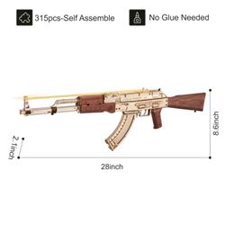 ROKR 3D Wooden Puzzle,AK47 Assault Rifle Justice Guard Series