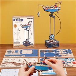 Puzzle 3D en bois à monter soi-même avec pendule Ocean Fisher ROKR MCD02