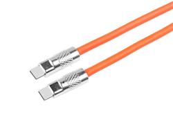 iCAN 6ft USB Type-C to Type-C silicone cable, 240W, Orange