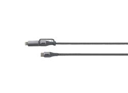 Câble iCAN MFi Type-C Mâle vers Type-C Mâle + Lightning Mâle, 6 pieds