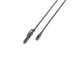 Câble iCAN MFi Type-C Mâle vers Type-C Mâle + Lightning Mâle, 6 pieds