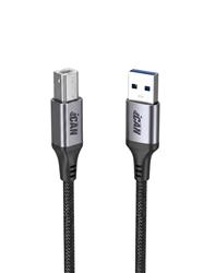 iCAN USB 2.0 Type-A Male to Type-B Male Cable, 6ft