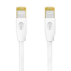iCAN CAT7 Ethernet Patch Cable, High Speed 10Gbps 600MHz, Double Shielded S/FTP 26AWG, Gold Plated, 15FT, White