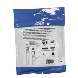Câble Ethernet plat blindé iCAN CAT8, 40 Gbit/s, STP, 3 m, blanc