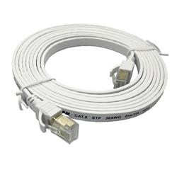 Câble Ethernet plat blindé iCAN CAT8, 40 Gbit/s, STP, 3 m, blanc