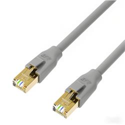 iCAN CAT7 Ethernet Patch Cable, High Speed 10Gbps 600MHz,  Double Shielded S/FTP 26AWG, Gold Plated, 25FT, Grey