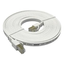 Câble Ethernet plat blindé iCAN CAT8, 40 Gbit/s, STP, 4,6 m, blanc