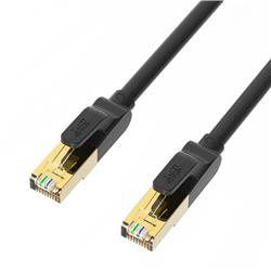 Câble Ethernet iCAN CAT7, 10 Gbit/s 600 MHz, SSTP, plaqué or, 2,1 m, noir