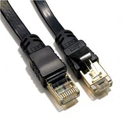 iCAN CAT7 Shielded Flat Ethernet Cable, 10Gbps, STP, 25FT, Black