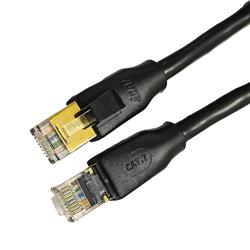iCAN CAT7 Ethernet Patch Cable, High Speed 10Gbps 600MHz, Double Shielded S/FTP 26AWG, Gold Plated, 3FT, Black