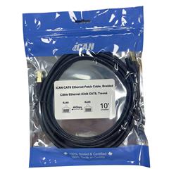 iCAN CAT8 Braided Ethernet Cable, 40Gbps 2000Mhz, S/FTP 26AWG, 10FT