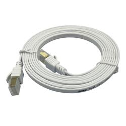 Câble Ethernet plat blindé iCAN CAT7, 10 Gbit/s, STP, 3 m, blanc