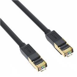 iCAN CAT7 Ethernet Cable,10Gbps 600MHz, SSTP, Gold Plated, 10FT, Black