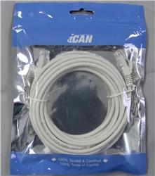 Câble Ethernet ultra-fin iCAN CAT6A, 10 Gbit/s, 550 MHz, 28 AWG, 4,5 m, blanc