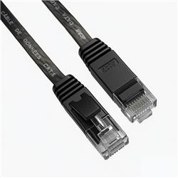 iCAN CAT6 Flat Gigabit Ethernet Cable, 1000Mbps, 32AWG, 45FT, Black