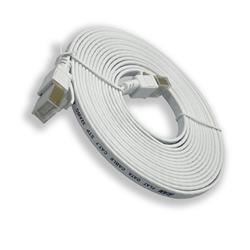 iCAN CAT7 Shielded Flat Ethernet Cable, 10Gbps, STP, 15FT, White