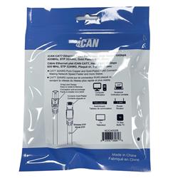 Câble Ethernet plat blindé iCAN CAT7, 10 Gbit/s, STP, 91 cm, blanc