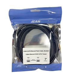 iCAN CAT8 Braided Ethernet Cable, 40Gbps 2000Mhz, S/FTP 26AWG, 7FT