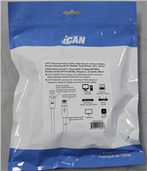 iCAN CAT7 Ethernet Patch Cable, High Speed 10Gbps 600MHz, Double Shielded S/FTP 26AWG, Gold Plated, 25FT, White
