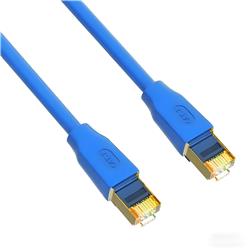 iCAN CAT7 Ethernet Patch Cable, High Speed 10Gbps 600MHz, Double Shielded S/FTP 26AWG, Gold Plated, 15FT, Blue