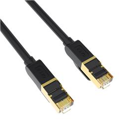 Câble Ethernet iCAN CAT8 Premium, S/FTP, 40 Gbit/s, 2 000 MHz, 30 cm, noir