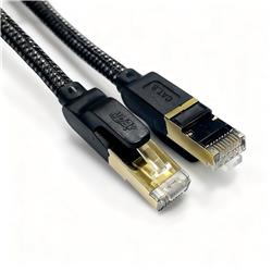 iCAN CAT8 Braided Ethernet Cable, 40Gbps 2000Mhz, S/FTP 26AWG, 15FT