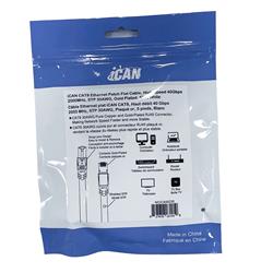 Câble Ethernet plat blindé iCAN CAT8, 40 Gbit/s, STP, 1,5 m, blanc