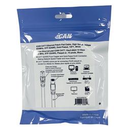 Câble Ethernet plat blindé iCAN CAT7, 10 Gbit/s, STP, 3 m, blanc