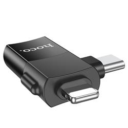 Hoco "UA17" iP male/Type-C male to USB female two-in-one adapter(Open Box)