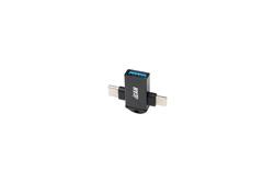 Adaptateur OTG 2 en 1 iCAN USB-A femelle vers Lightning et Type-C mâle