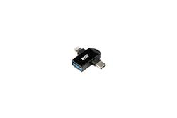 Adaptateur OTG 2 en 1 iCAN USB-A femelle vers Lightning et Type-C mâle