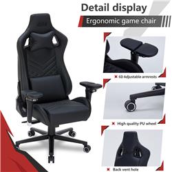 iCAN 97031 PU Leather 6D Armrest Gaming Chair,Black