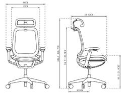 GTCHAIR Neoseat Office Chair, 4D Paddle Shift Control Arms, N7 Mesh Headrest, 350mm Black Nylon Base, 55mm Black Castors, Black