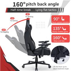 iCAN 97031 PU Leather 6D Armrest Gaming Chair,Black