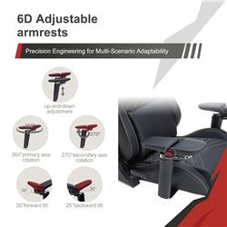 iCAN 97031 PU Leather 6D Armrest Gaming Chair,Black